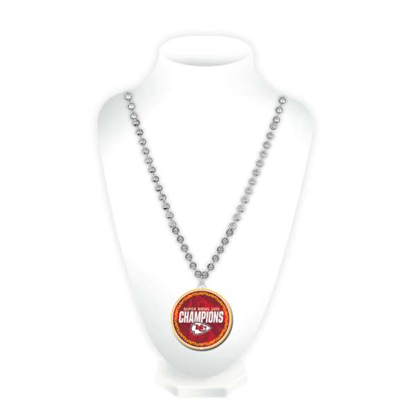 Kansas City Chiefs Super Bowl LVIII Champions Beads with Medallion 