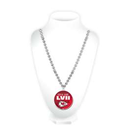 Kansas City Chiefs LVII Super Bowl Bound Necklace Beads with Medallion  