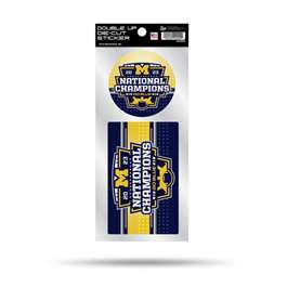 Michigan Wolverines 2023-24 CFP National Champions Double-Up Decal  