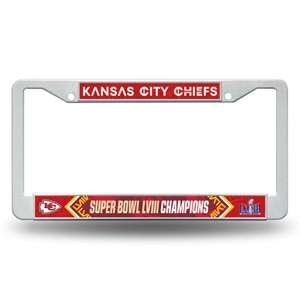 Kansas City Chiefs Super Bowl LVIII Champions Plastic License Plate Frame 