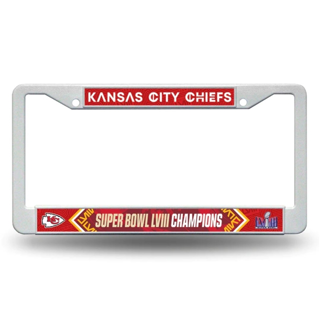 Kansas City Chiefs Super Bowl LVIII Champions Plastic License Plate Frame 