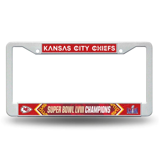 Kansas City Chiefs Super Bowl LVIII Champions Plastic License Plate Frame