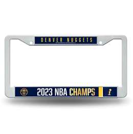 Denver Nuggets 2023 NBA Champions White Plastic License Plate Frame  