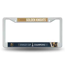 Vegas Golden Knights NHL 2023 Stanley Cup Champions White Plastic License Plate Frame  