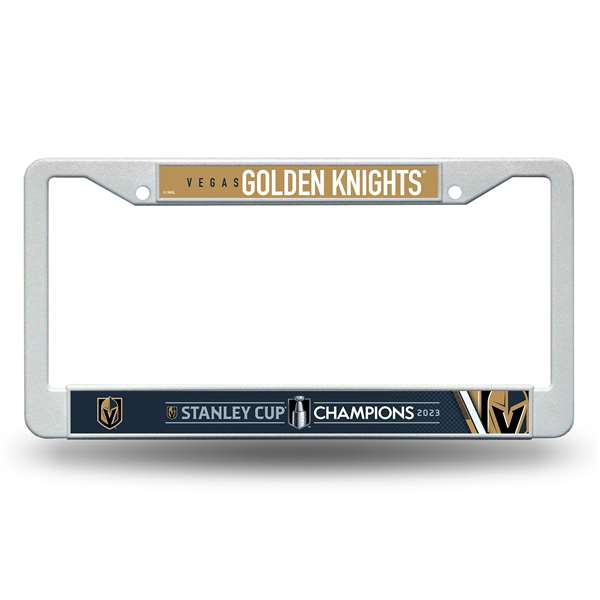 Vegas Golden Knights NHL 2023 Stanley Cup Champions White Plastic License Plate Frame  