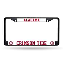 Alabama Crimson Tide Primary Black Chrome Frame with Plastic Inserts 12" x 6" Car/Truck Auto Accessory    