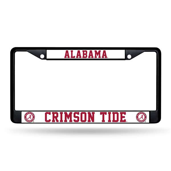 Alabama Crimson Tide Primary Black Chrome Frame with Plastic Inserts 12" x 6" Car/Truck Auto Accessory    