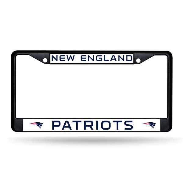 New England Patriots Primary Black Chrome Frame with Plastic Inserts 12" x 6" Car/Truck Auto Accessory    