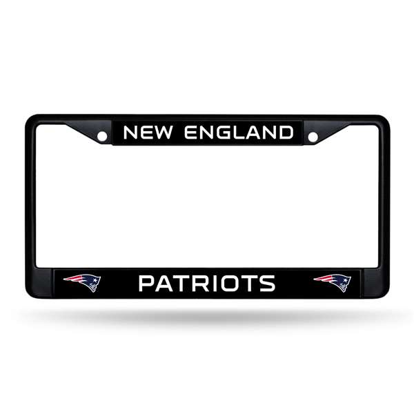 New England Patriots  Black Chrome Frame with Decal Inserts 12" x 6" Car/Truck Auto Accessory    