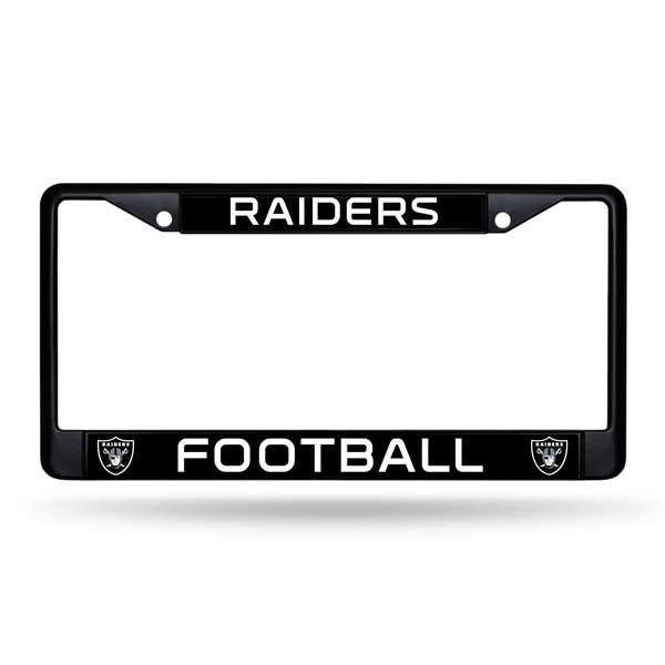 Las Vegas Raiders Raiders Football Black Chrome Frame with Plastic Inserts 12" x 6" Car/Truck Auto Accessory    