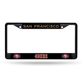 San Francisco 49ers Primary Black Chrome Frame with Plastic Inserts 12" x 6" Car/Truck Auto Accessory    