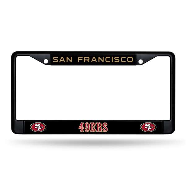 San Francisco 49ers Primary Black Chrome Frame with Plastic Inserts 12" x 6" Car/Truck Auto Accessory    