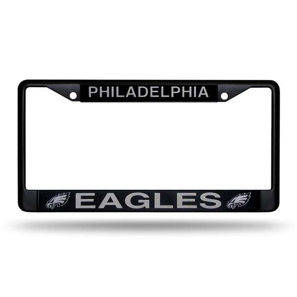 Philadelphia Eagles Primary Black Chrome Frame with Plastic Inserts 12" x 6" Car/Truck Auto Accessory    