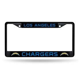 Los Angeles Chargers  Black Chrome Frame with Decal Inserts 12" x 6" Car/Truck Auto Accessory    