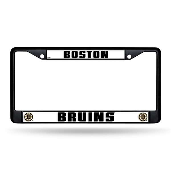 Boston Bruins  Black Chrome Frame with Plastic Inserts 12" x 6" Car/Truck Auto Accessory    