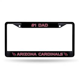 Arizona Cardinals #1 Dad Black Chrome Frame with Decal Inserts 12" x 6" Car/Truck Auto Accessory    