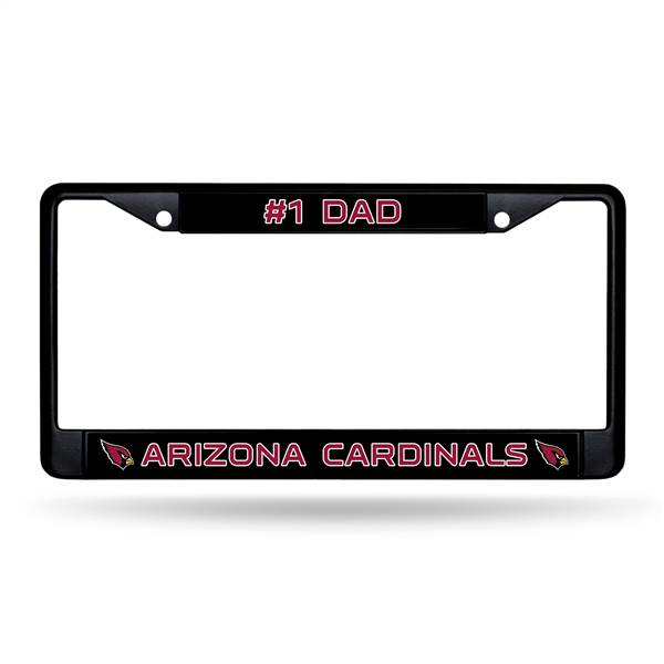 Arizona Cardinals #1 Dad Black Chrome Frame with Decal Inserts 12" x 6" Car/Truck Auto Accessory    