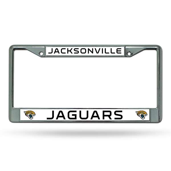 Jacksonville Jaguars Premium 12" x 6" Chrome Frame With Plastic Inserts - Car/Truck/SUV Automobile Accessory    