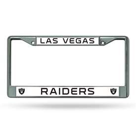 Las Vegas Raiders Premium 12" x 6" Chrome Frame With Plastic Inserts - Car/Truck/SUV Automobile Accessory    