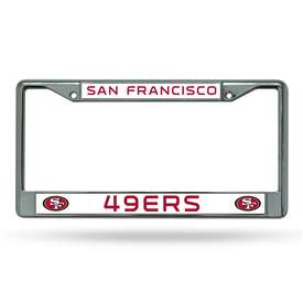 San Francisco 49ers Premium 12" x 6" Chrome Frame With Plastic Inserts - Car/Truck/SUV Automobile Accessory    