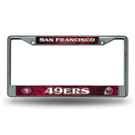 San Francisco 49ers  12" x 6" Chrome Frame With Decal Inserts - Car/Truck/SUV Automobile Accessory    