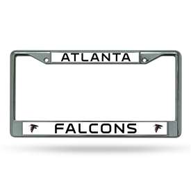 Atlanta Falcons Premium 12" x 6" Chrome Frame With Plastic Inserts - Car/Truck/SUV Automobile Accessory    