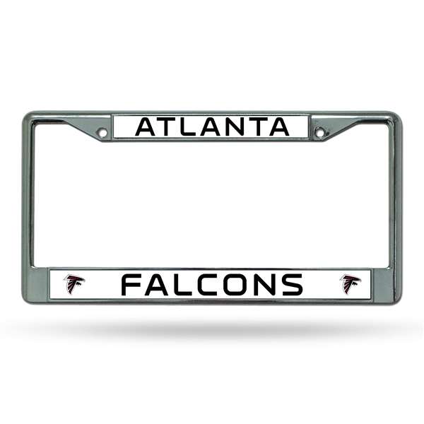 Atlanta Falcons Premium 12" x 6" Chrome Frame With Plastic Inserts - Car/Truck/SUV Automobile Accessory    