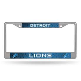 Detroit Lions  12" x 6" Chrome Frame With Decal Inserts - Car/Truck/SUV Automobile Accessory    