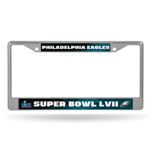 Philadelphia Eagles LVII Super Bowl Bound Chrome Auto License Plate Tag Frame  