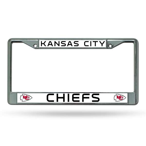 Kansas City Chiefs Premium 12" x 6" Chrome Frame With Plastic Inserts - Car/Truck/SUV Automobile Accessory    