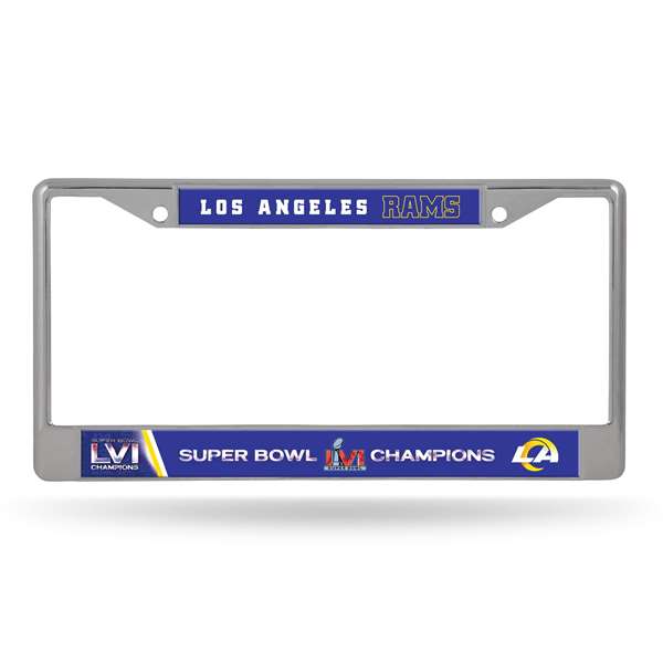 Los Angeles Rams Super Bowl LVI Champions Chrome License Plate Frame 