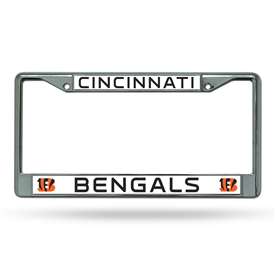 Cincinnati Bengals Premium 12" x 6" Chrome Frame With Plastic Inserts - Car/Truck/SUV Automobile Accessory    