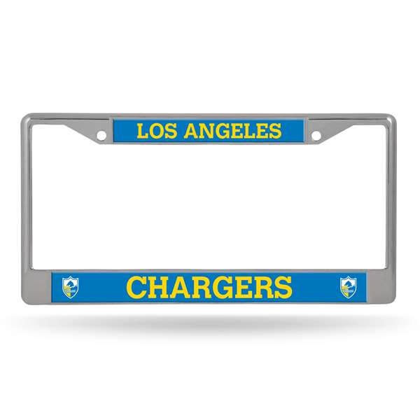 Los Angeles Chargers Retro Logo 12" x 6" Chrome Frame With Decal Inserts - Car/Truck/SUV Automobile Accessory    