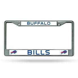 Buffalo Bills Premium 12" x 6" Chrome Frame With Plastic Inserts - Car/Truck/SUV Automobile Accessory    