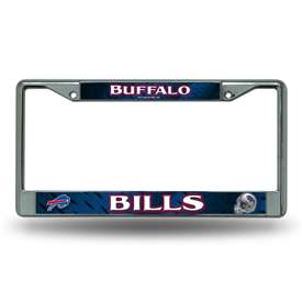 Buffalo Bills  12" x 6" Chrome Frame With Decal Inserts - Car/Truck/SUV Automobile Accessory    