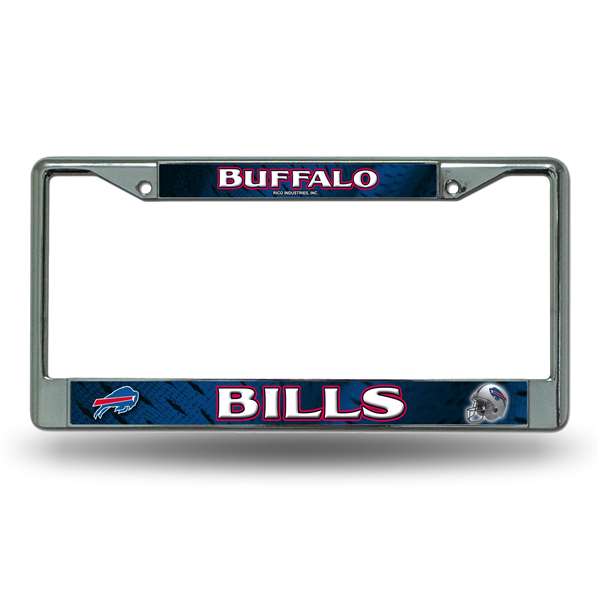 Buffalo Bills  12" x 6" Chrome Frame With Decal Inserts - Car/Truck/SUV Automobile Accessory    