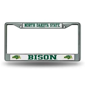 North Dakota State Bisons Premium 12" x 6" Chrome Frame With Plastic Inserts - Car/Truck/SUV Automobile Accessory    