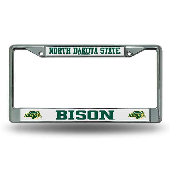 North Dakota State Bisons Premium 12" x 6" Chrome Frame With Plastic Inserts - Car/Truck/SUV Automobile Accessory    