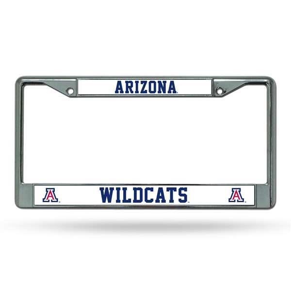 Arizona Wildcats Premium 12" x 6" Chrome Frame With Plastic Inserts - Car/Truck/SUV Automobile Accessory    