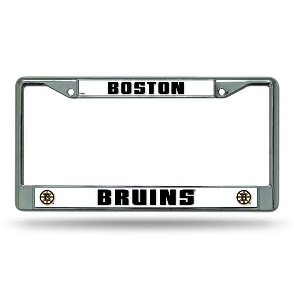 Boston Bruins Premium 12" x 6" Chrome Frame With Plastic Inserts - Car/Truck/SUV Automobile Accessory    