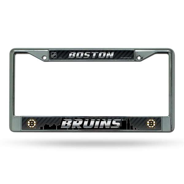 Boston Bruins  12" x 6" Chrome Frame With Decal Inserts - Car/Truck/SUV Automobile Accessory    