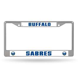 Buffalo Sabres Premium 12" x 6" Chrome Frame With Plastic Inserts - Car/Truck/SUV Automobile Accessory    