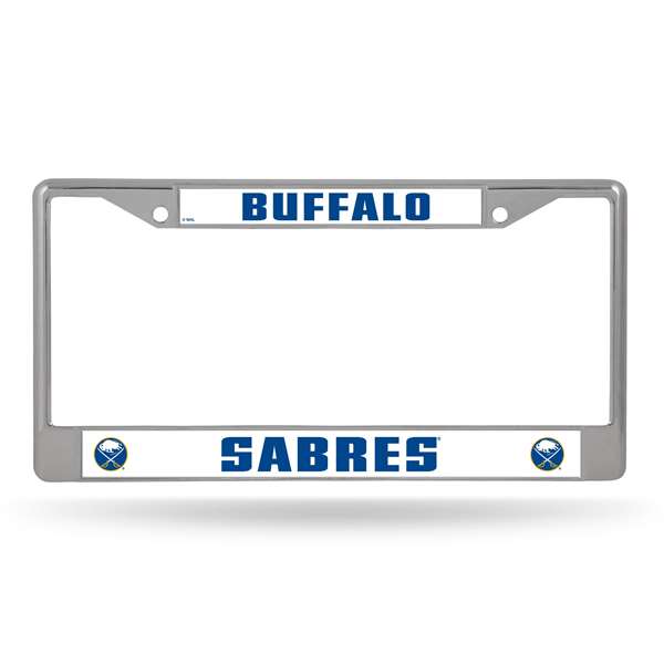 Buffalo Sabres Premium 12" x 6" Chrome Frame With Plastic Inserts - Car/Truck/SUV Automobile Accessory    