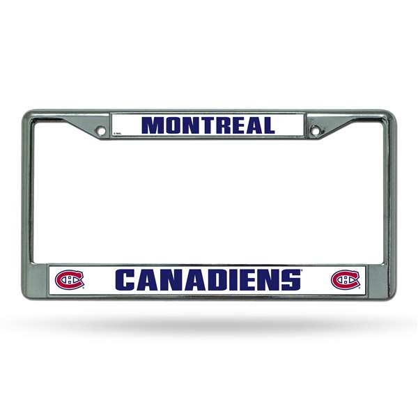 Montreal Canadiens Premium 12" x 6" Chrome Frame With Plastic Inserts - Car/Truck/SUV Automobile Accessory    