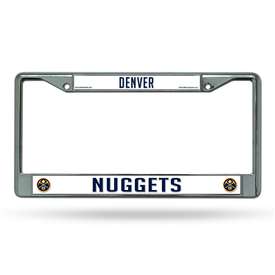 Denver Nuggets Premium 12" x 6" Chrome Frame With Plastic Inserts - Car/Truck/SUV Automobile Accessory    