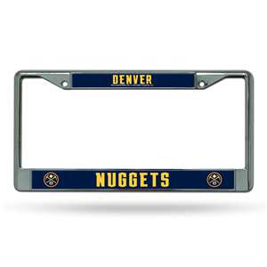Denver Nuggets  12" x 6" Chrome Frame With Decal Inserts - Car/Truck/SUV Automobile Accessory    