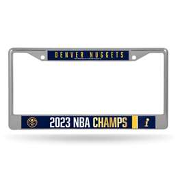 Denver Nuggets 2023 NBA Champions Chrome Metal License Plate Frame  