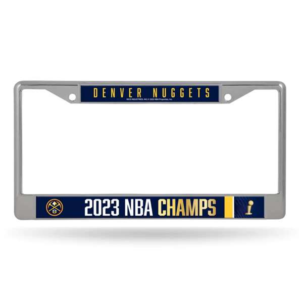 Denver Nuggets 2023 NBA Champions Chrome Metal License Plate Frame  