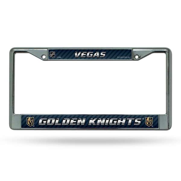 Vegas Golden Knights  12" x 6" Chrome Frame With Decal Inserts - Car/Truck/SUV Automobile Accessory    