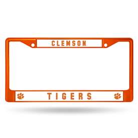 Clemson Tigers Colored Chrome 12 x 6 Orange License Plate Frame  